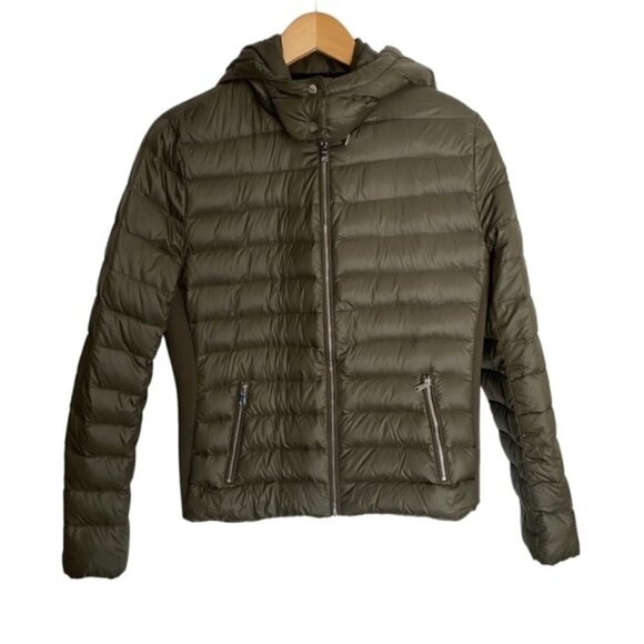 Zara Olive Down Hooded Jacket - Picture 1 of 4